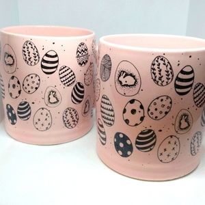 Coco and Lola Premium Collection Easter Egg Ceramic Coffee Mugs Set of 2
